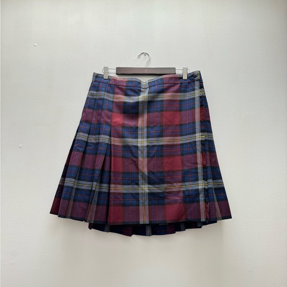 Vintage - Halpern’s Canada Blue Red Tartan Plaid Kilt Skirt - Picture 1 of 8